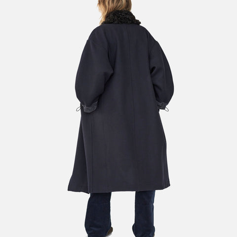 Hainsworth Wool Officer Coat Navy