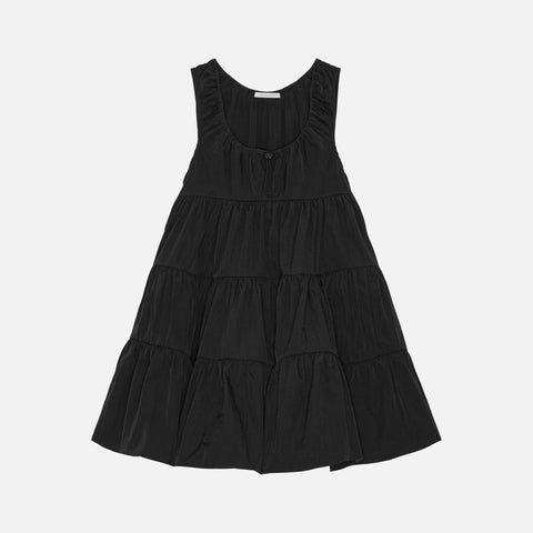 Aino Dress Crinkled Taffeta Black