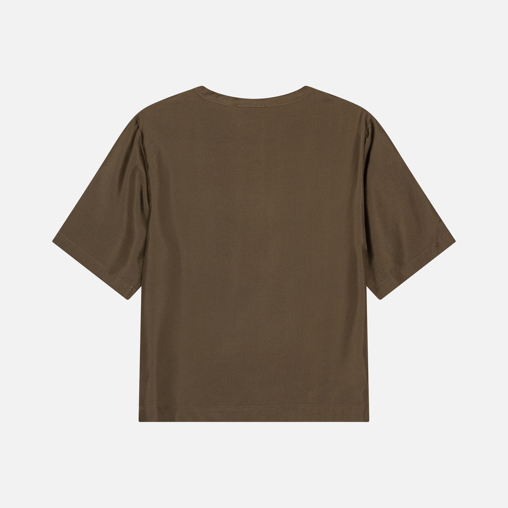 Alberta Silk Tee Stone Grey