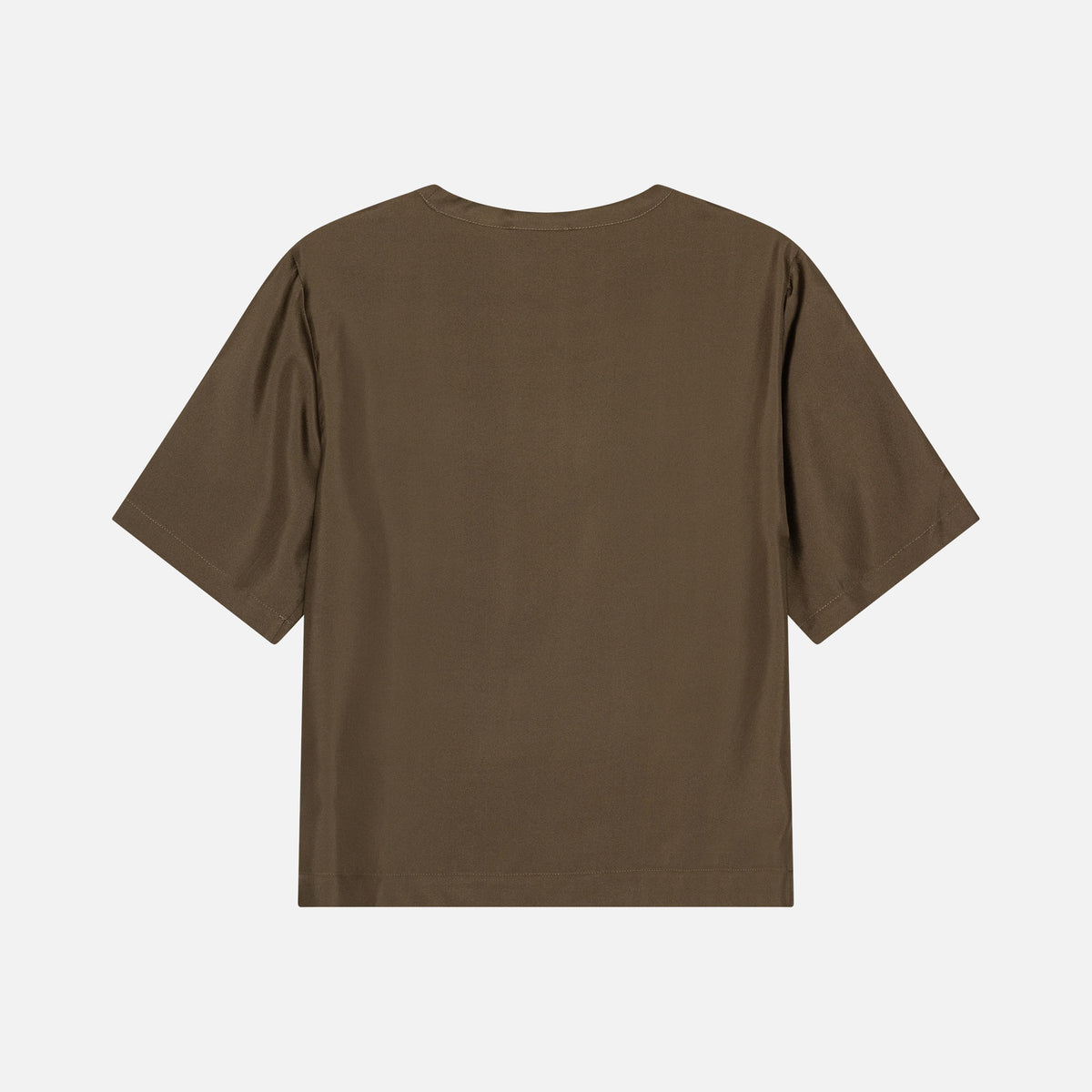 Alberta Silk Tee Stone Grey