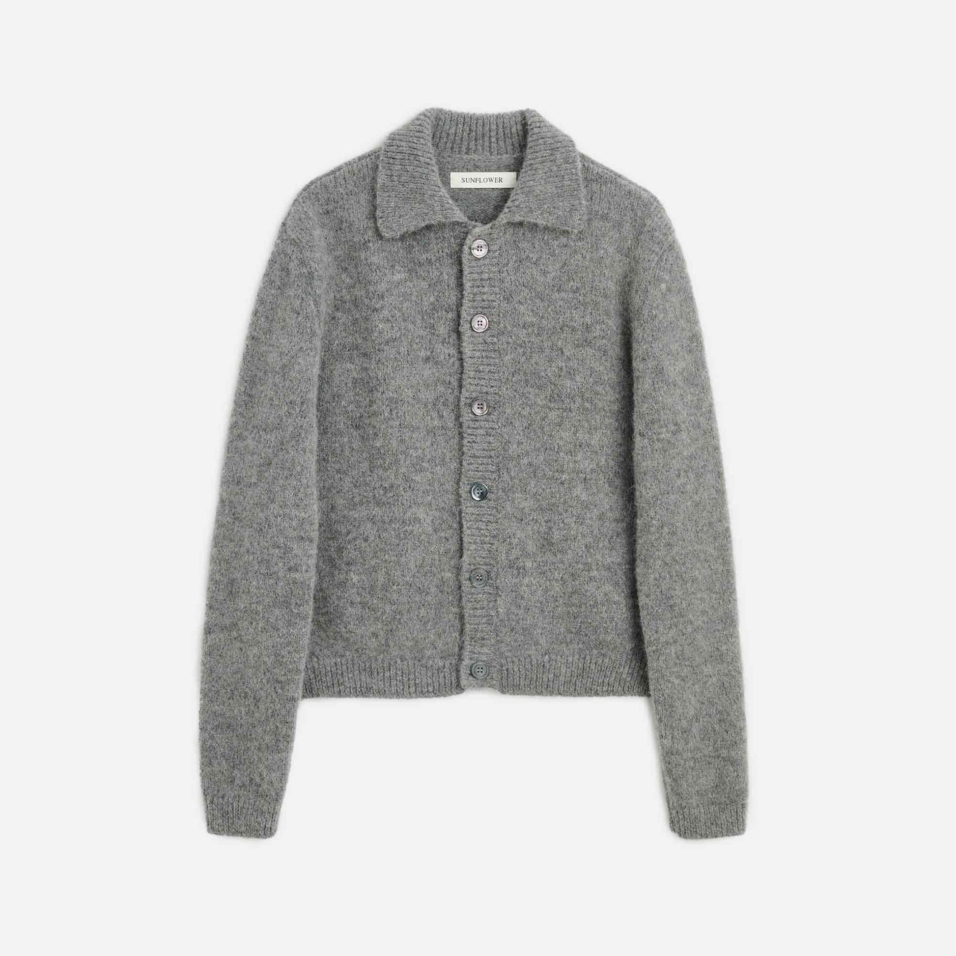Alpaca Cardigan Grey Melange