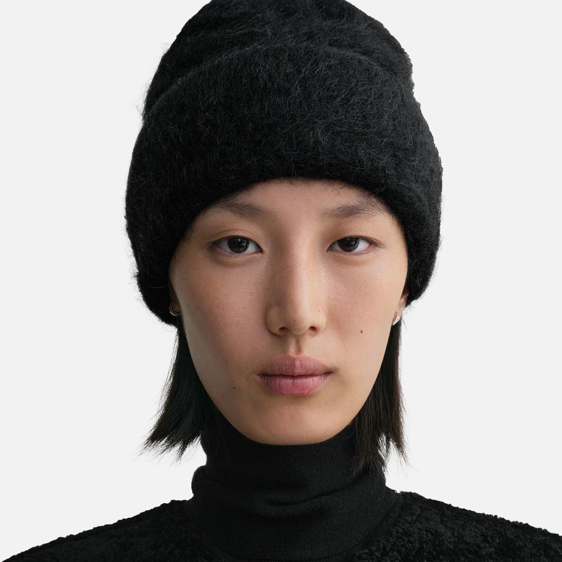 Alpaca Knit Beanie Black