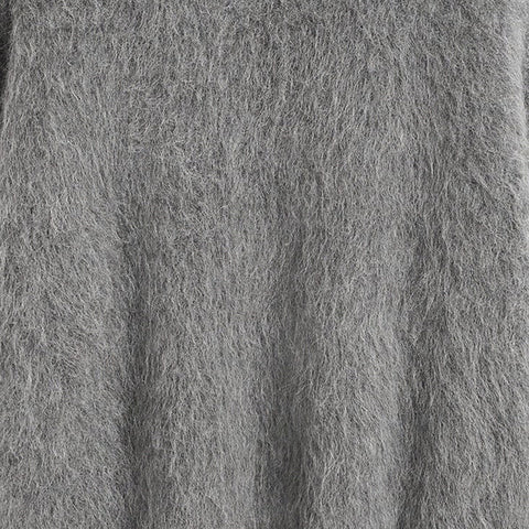 Boxy Alpaca Knit Dark Grey Melange