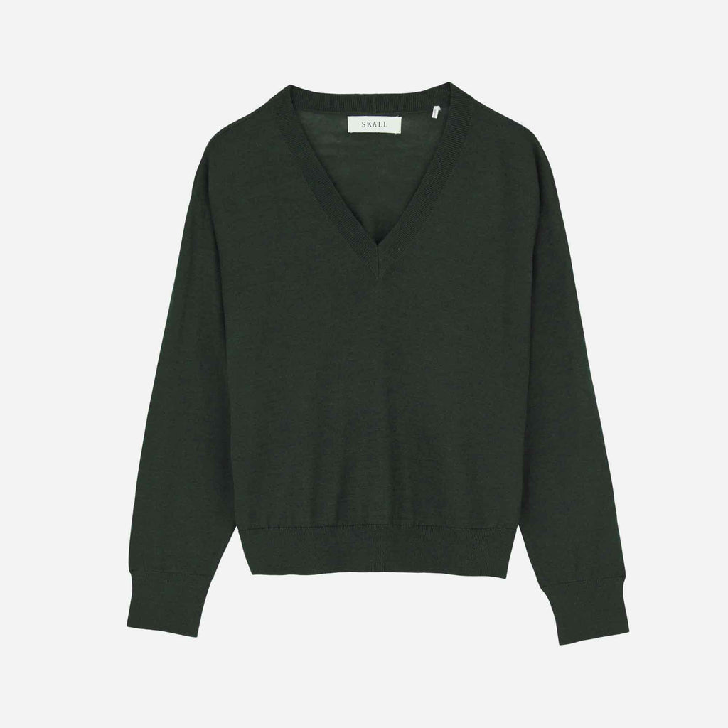 Amethyst V-Neck Jumper Dark Pine