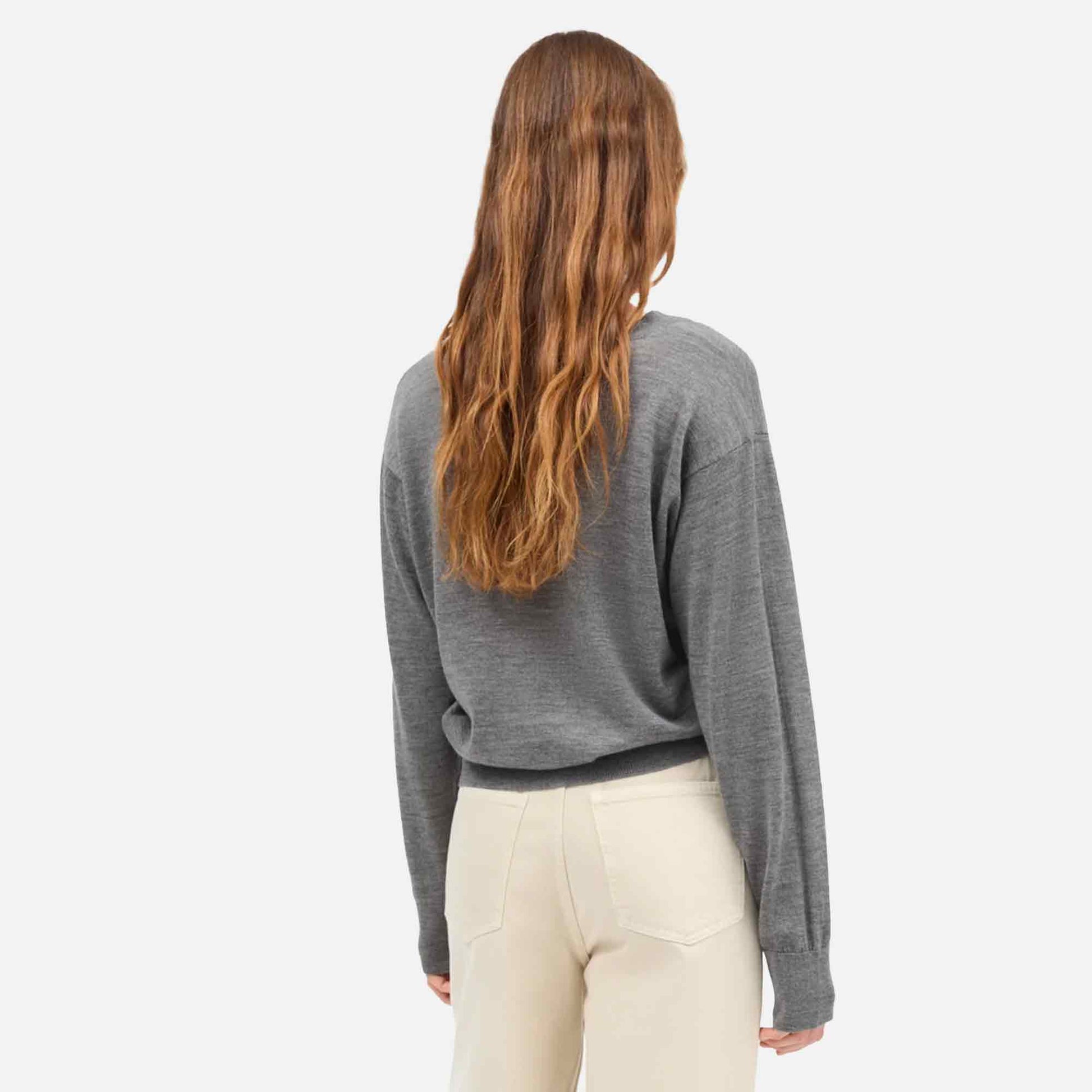 Amethyst V-Neck Jumper Grey Melange