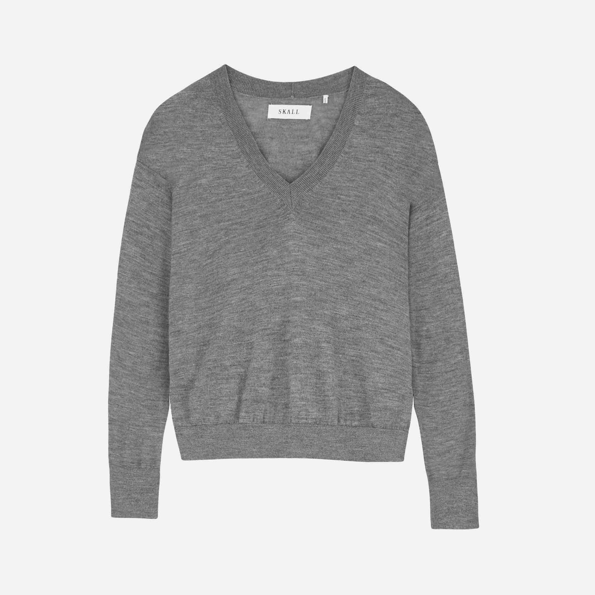 Amethyst V-Neck Jumper Grey Melange