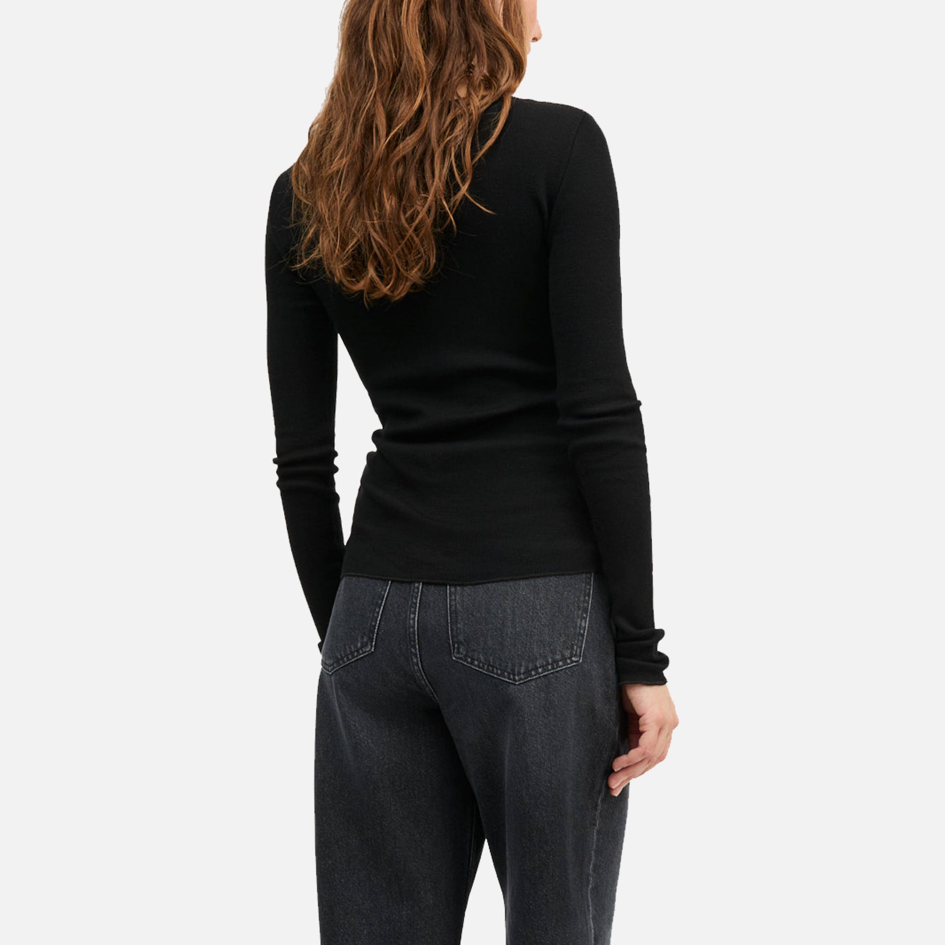 Amy Wide Neck Blouse Black