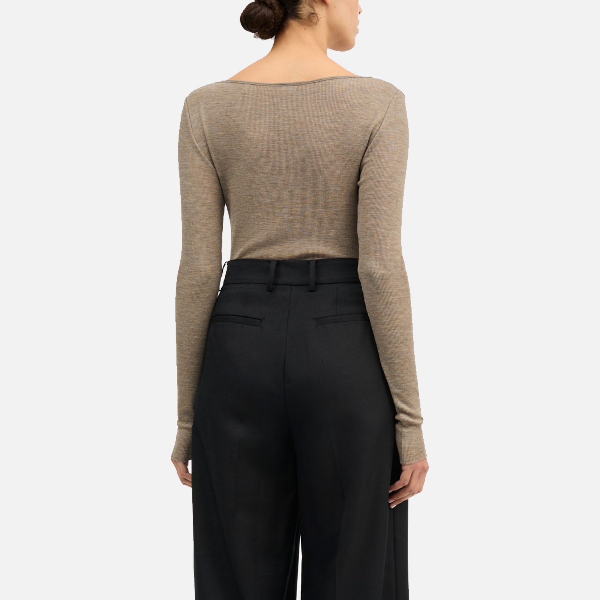 Amy Wide Neck Blouse Brown