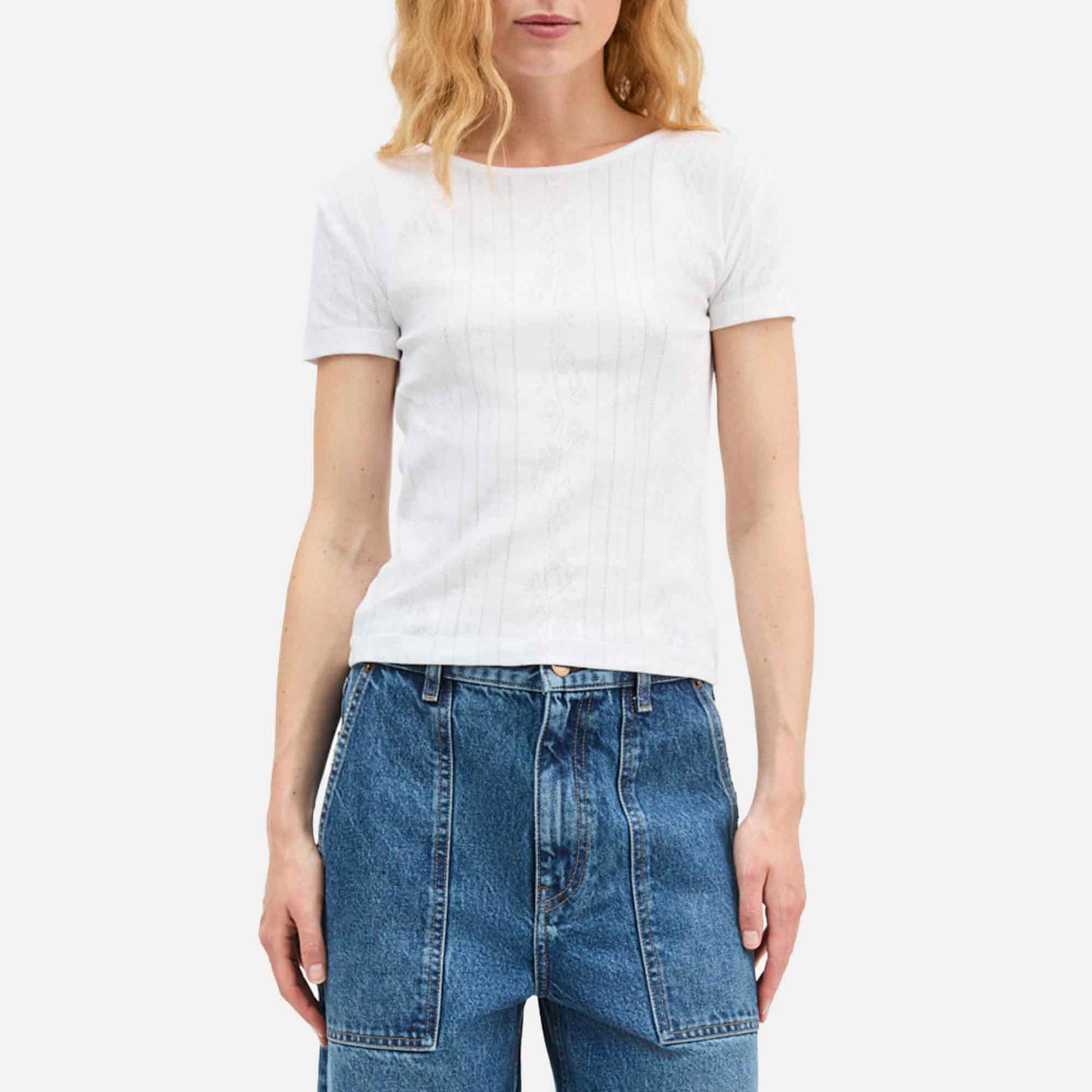 Anna Cap Sleeve Tee Optic White