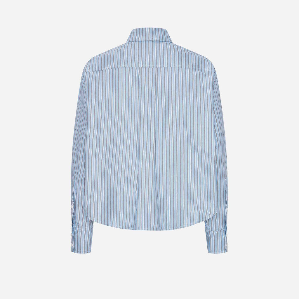 Anthon Shirt Blue/Black Mens Stripe