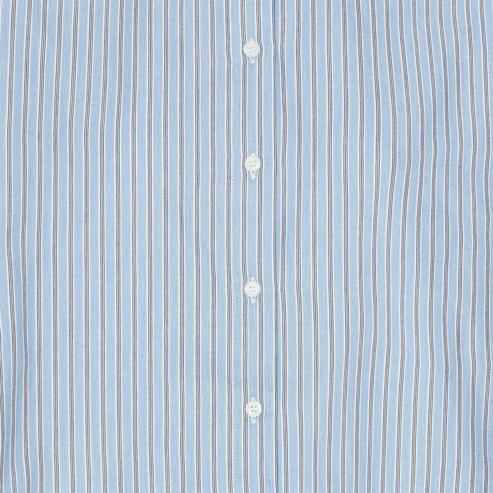 Anthon Shirt Blue/Black Mens Stripe