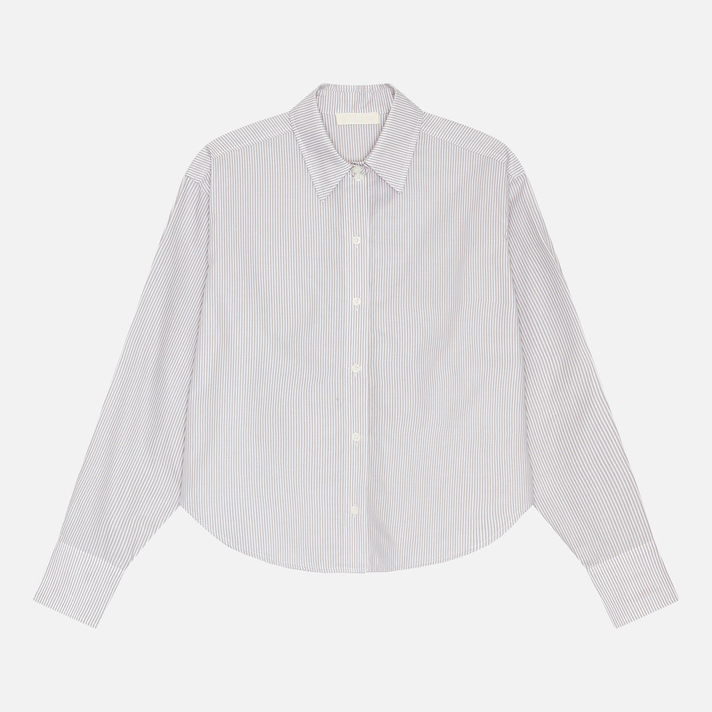 Anthon Shirt White/Sand Stripe