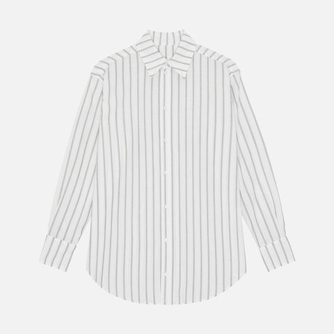 Arthur Shirt White/Black Stripe