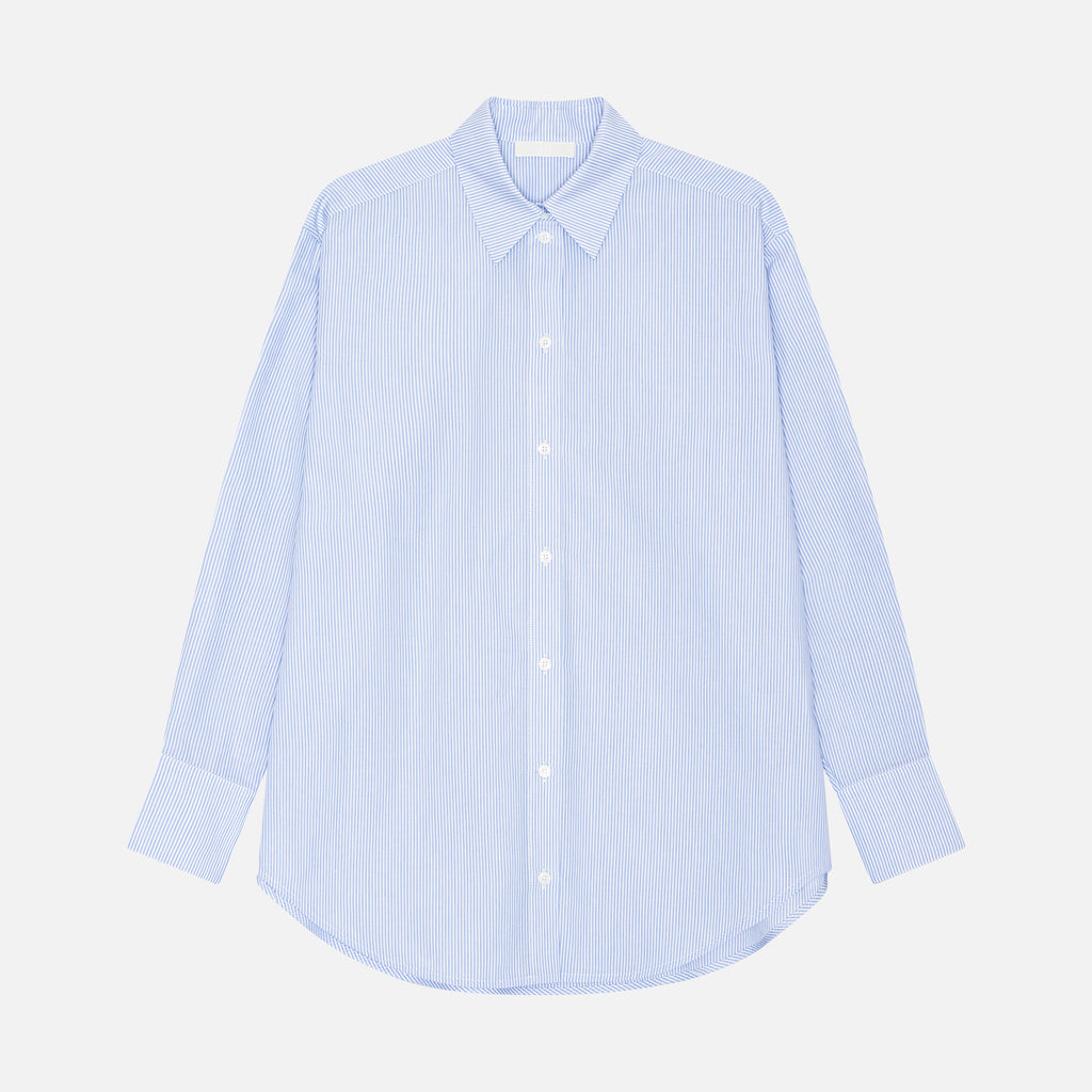 Arthur Shirt White Blue Stripe