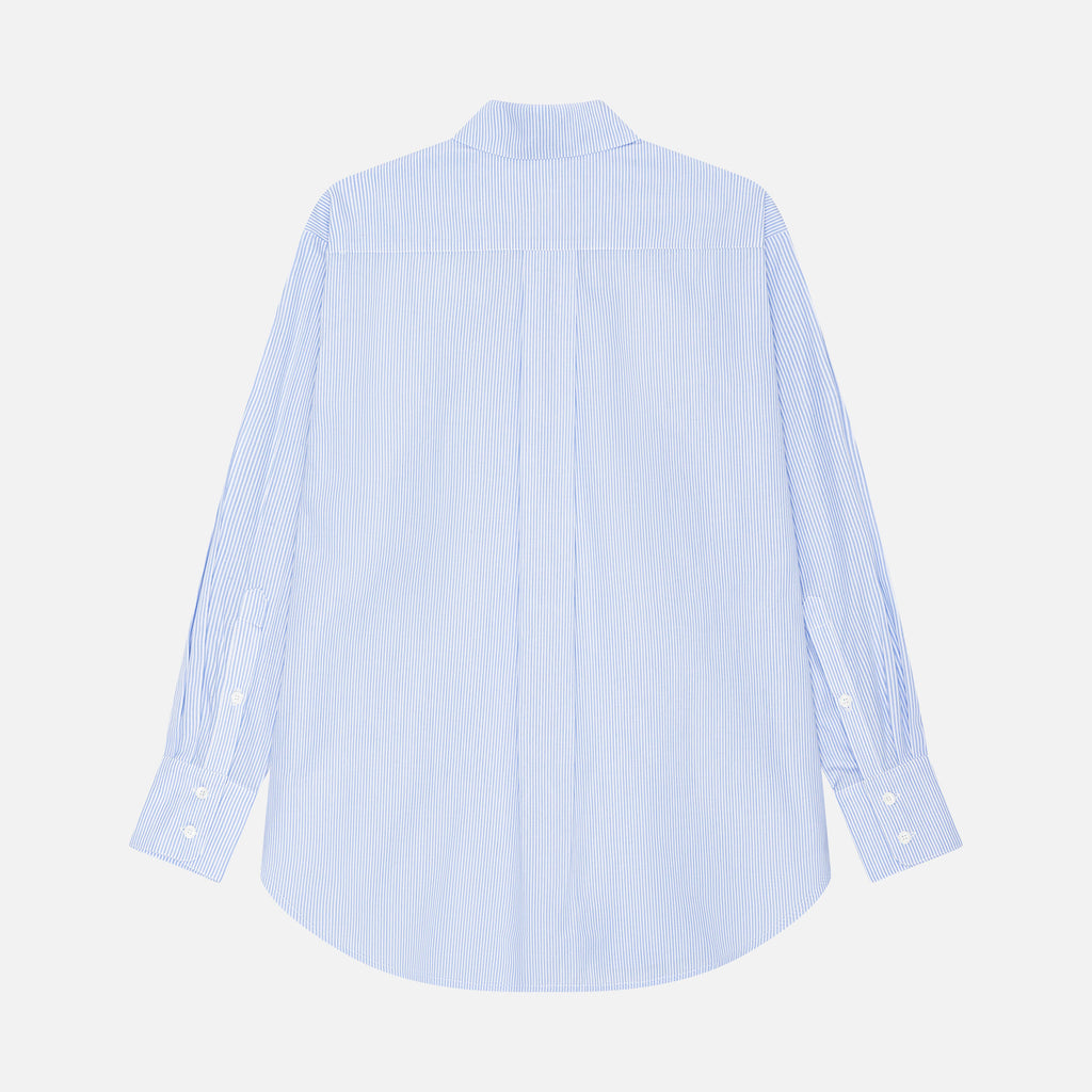 Arthur Shirt White Blue Stripe
