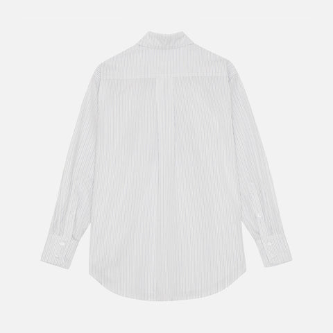 Arthur Shirt White/Dark Blue Stripe