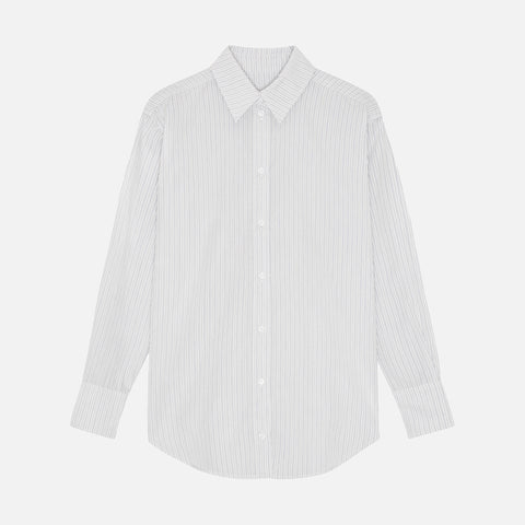 Artura Shirt White/Dark Blue Stripe