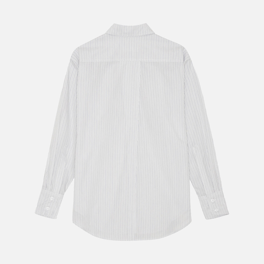 Artura Shirt White/Dark Blue Stripe