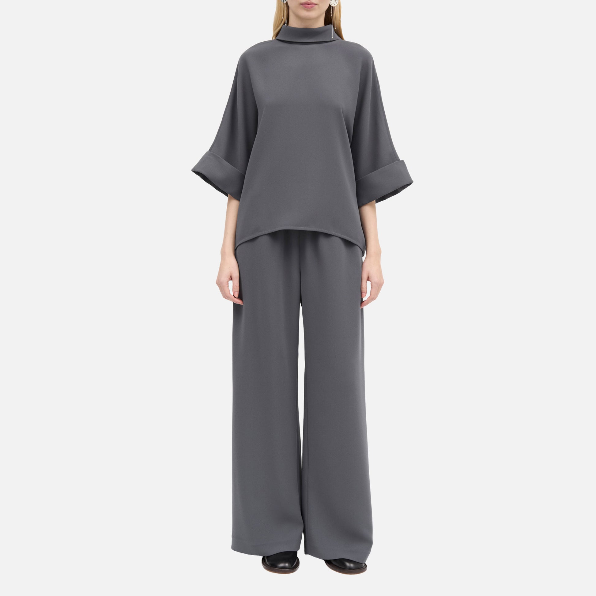 Bailee Blouse Crepe Georgette Anthracit