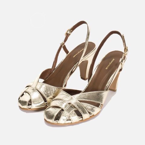 Banie 75 Pumps Grained Metallic Champagne