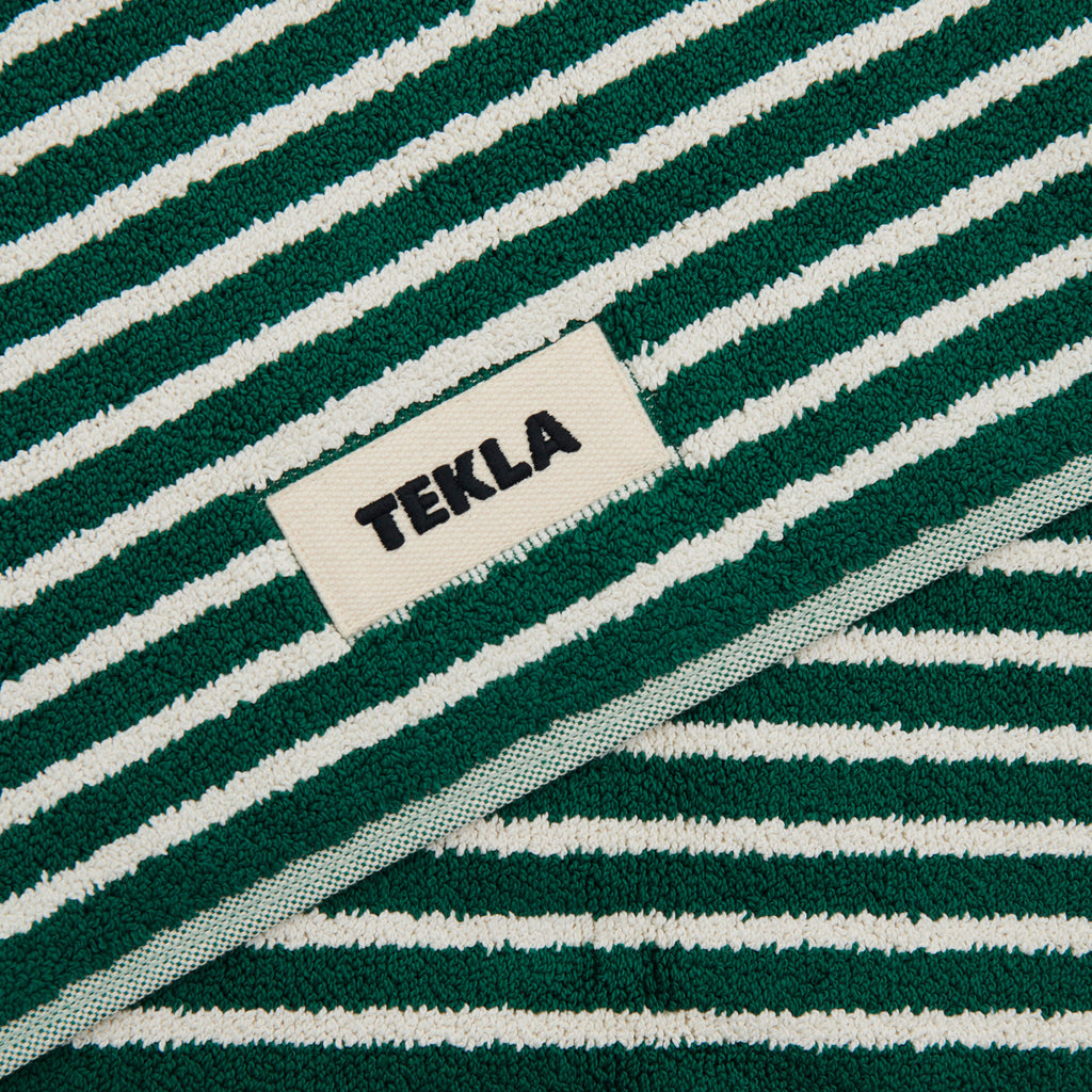 Bath Mat Teal Green Stripes