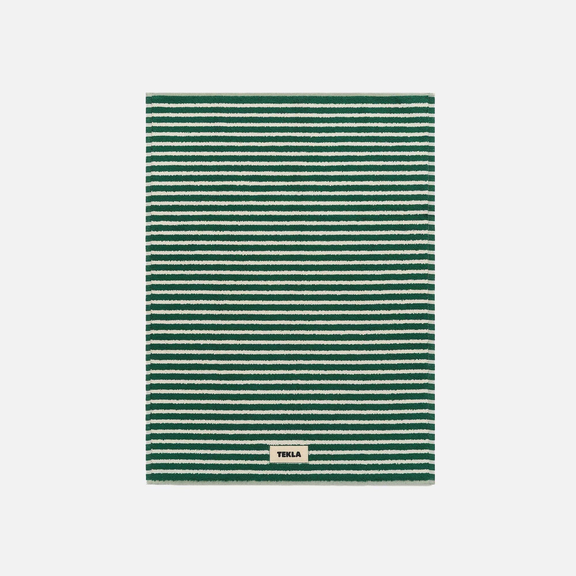 Bath Mat Teal Green Stripes