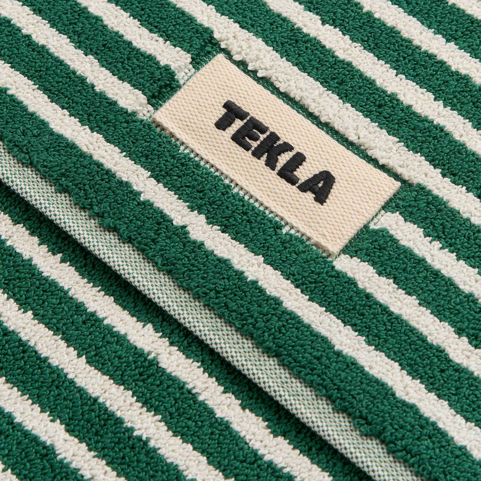 Bath Mat Teal Green Stripes