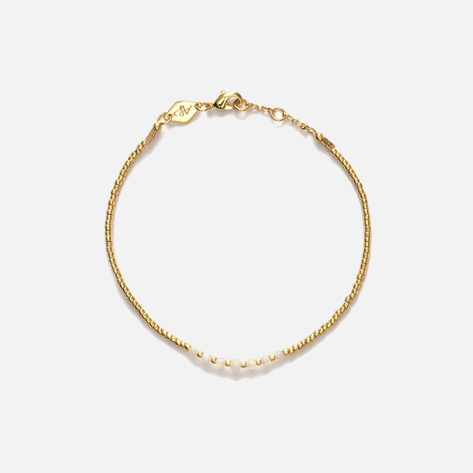 Bead & Gem Bracelet Pearl
