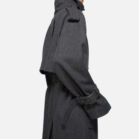 Belted Coat Grey/Black