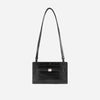 Belted Croco-Embossed Crossbody Bag Black