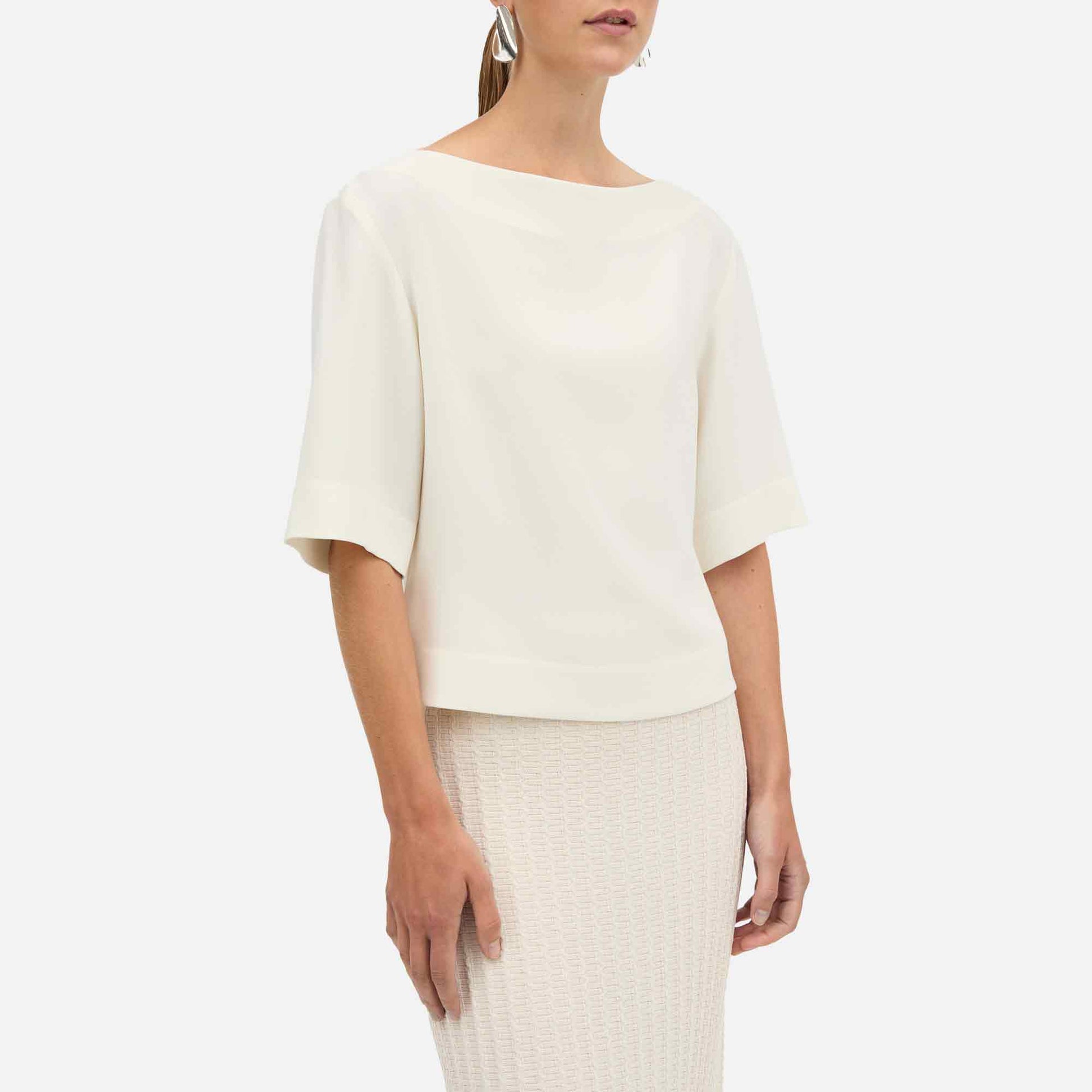 Beyla Crepe Georgette Blouse Ivory