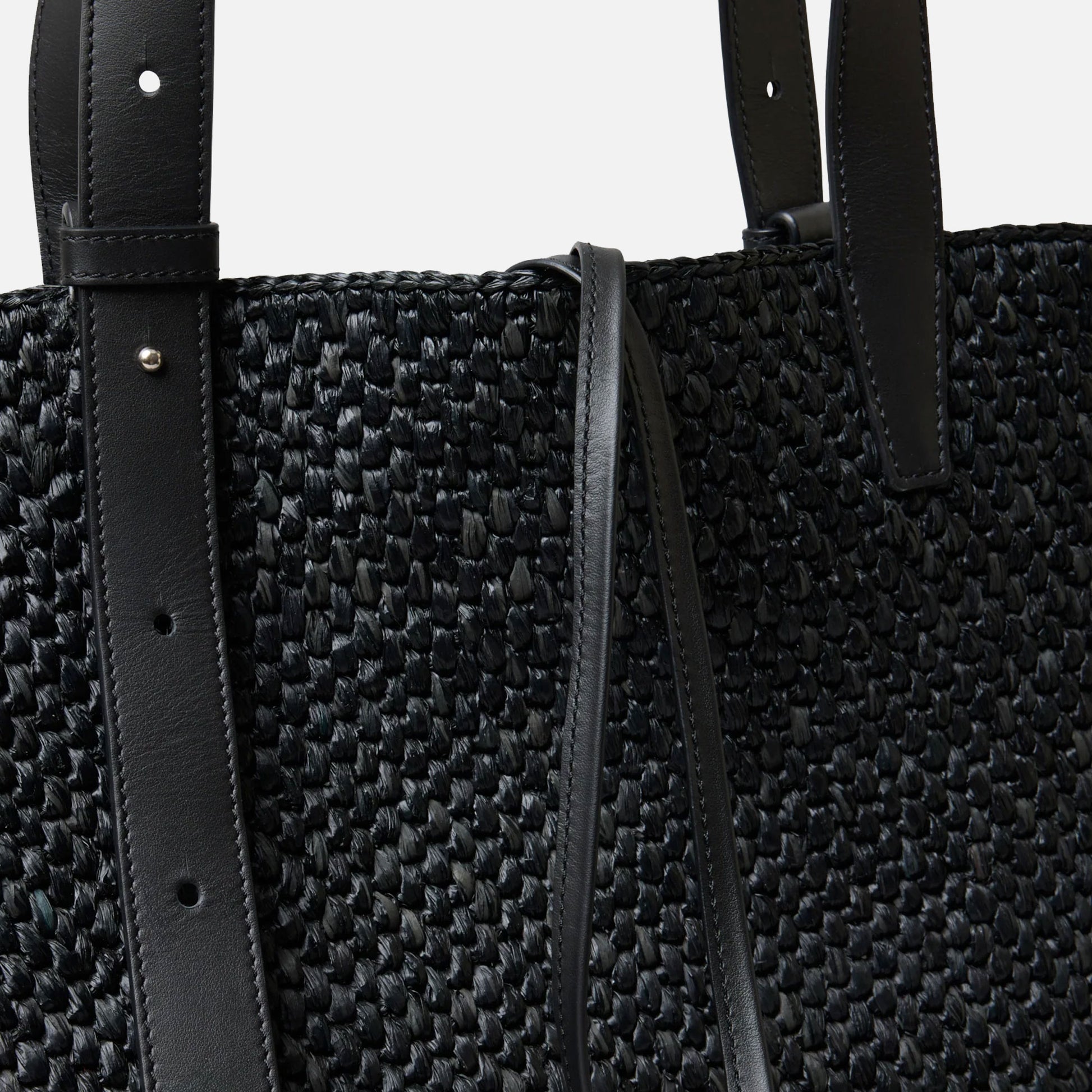The Bianca Small Raffia Bag Black