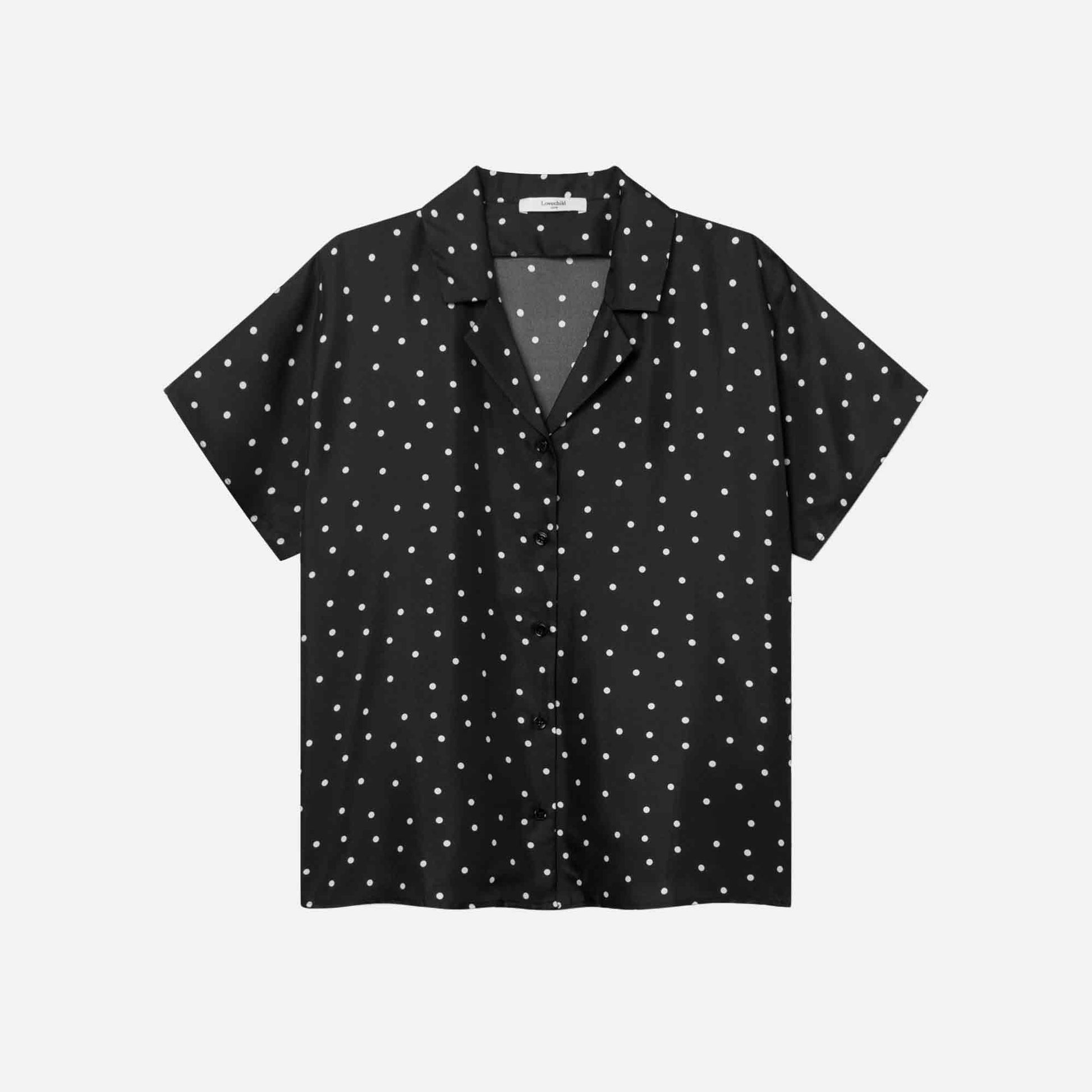 Birna Blouse Dot Print Black