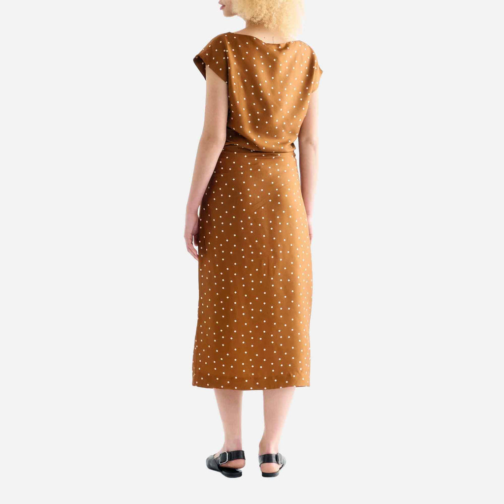Noor Dress Dot Print Caramel