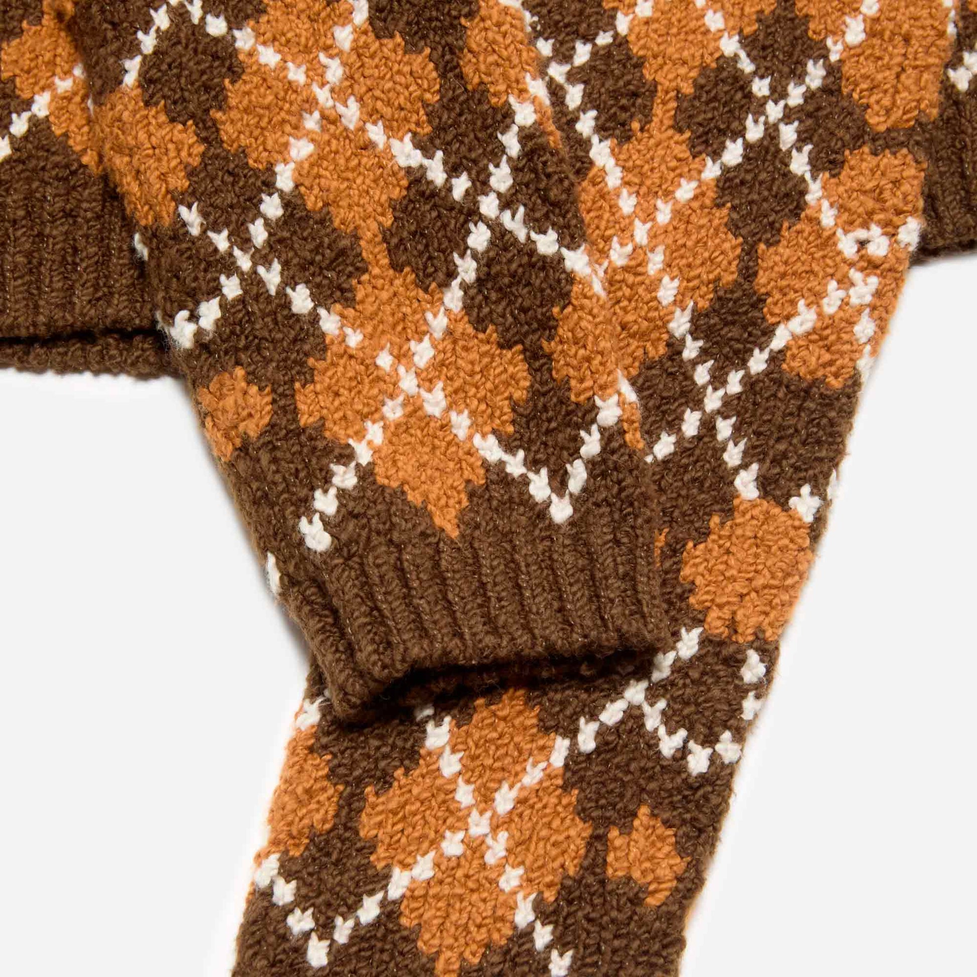 Bouclé Argyle Cardigan Brown/Orange
