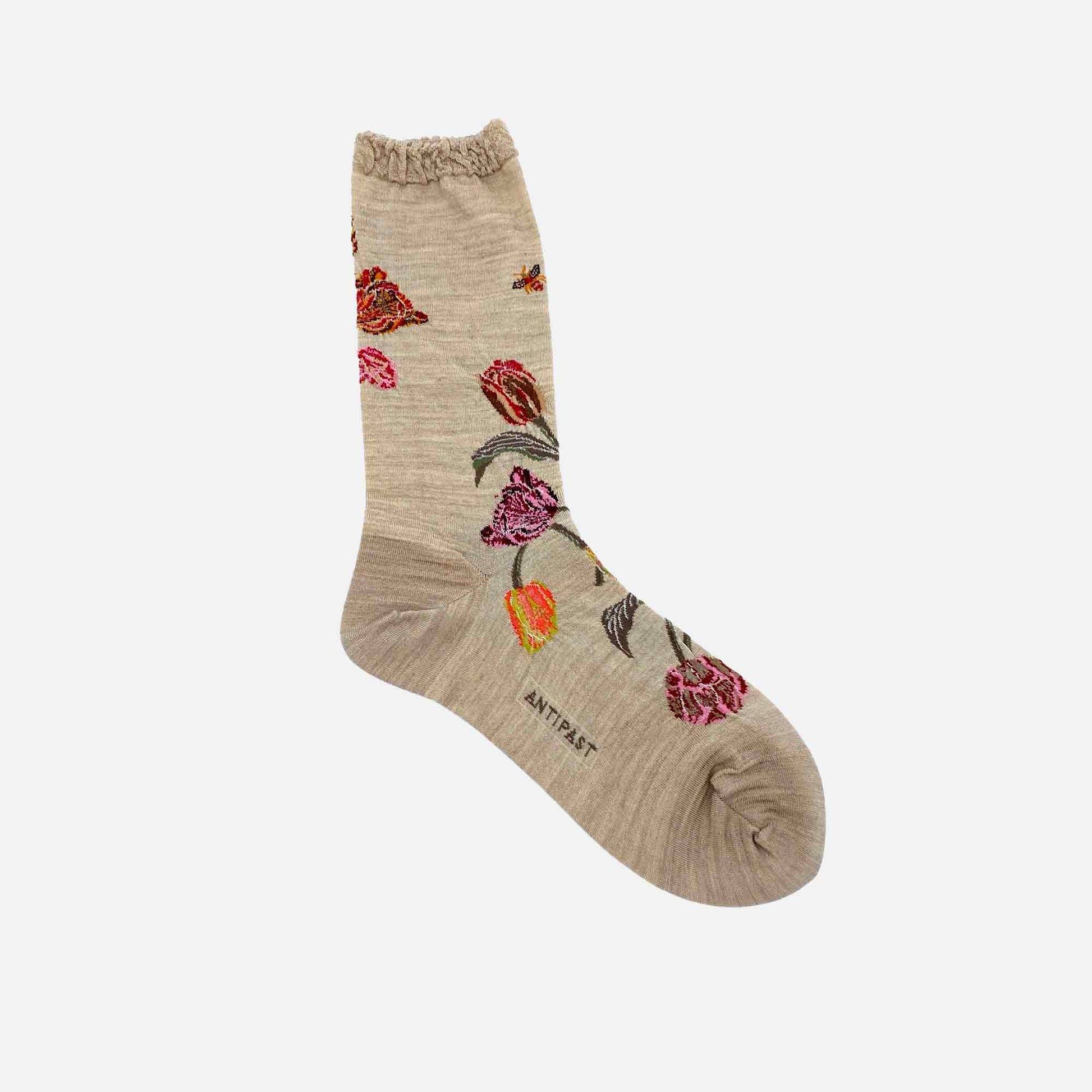 Bouquet Tulip Socks Beige