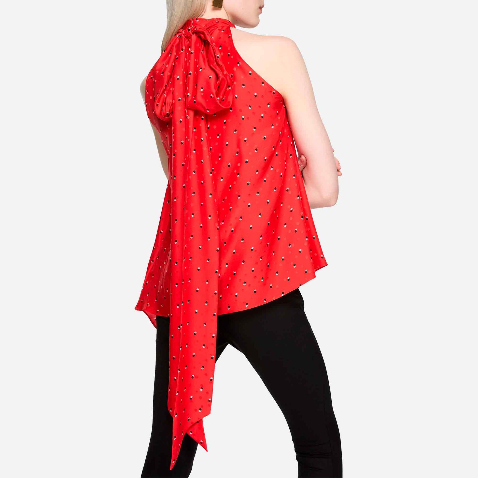 Bow Blouse Silk Red