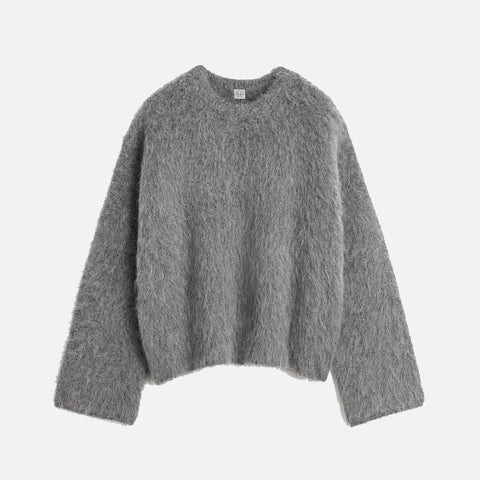 Boxy Alpaca Knit Dark Grey Melange