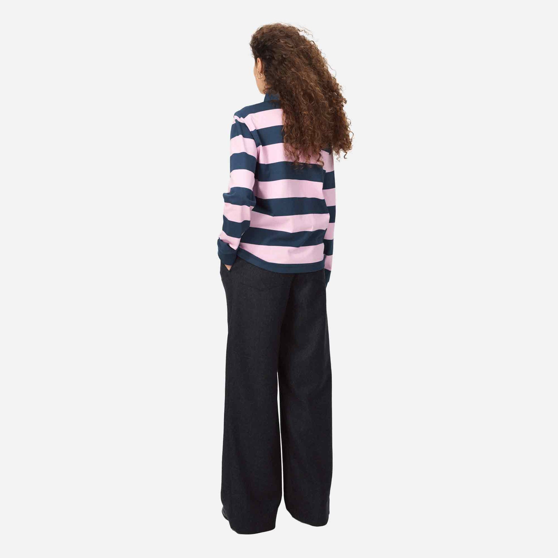 Bratislava Poloshirt Navy/Pink Stripe