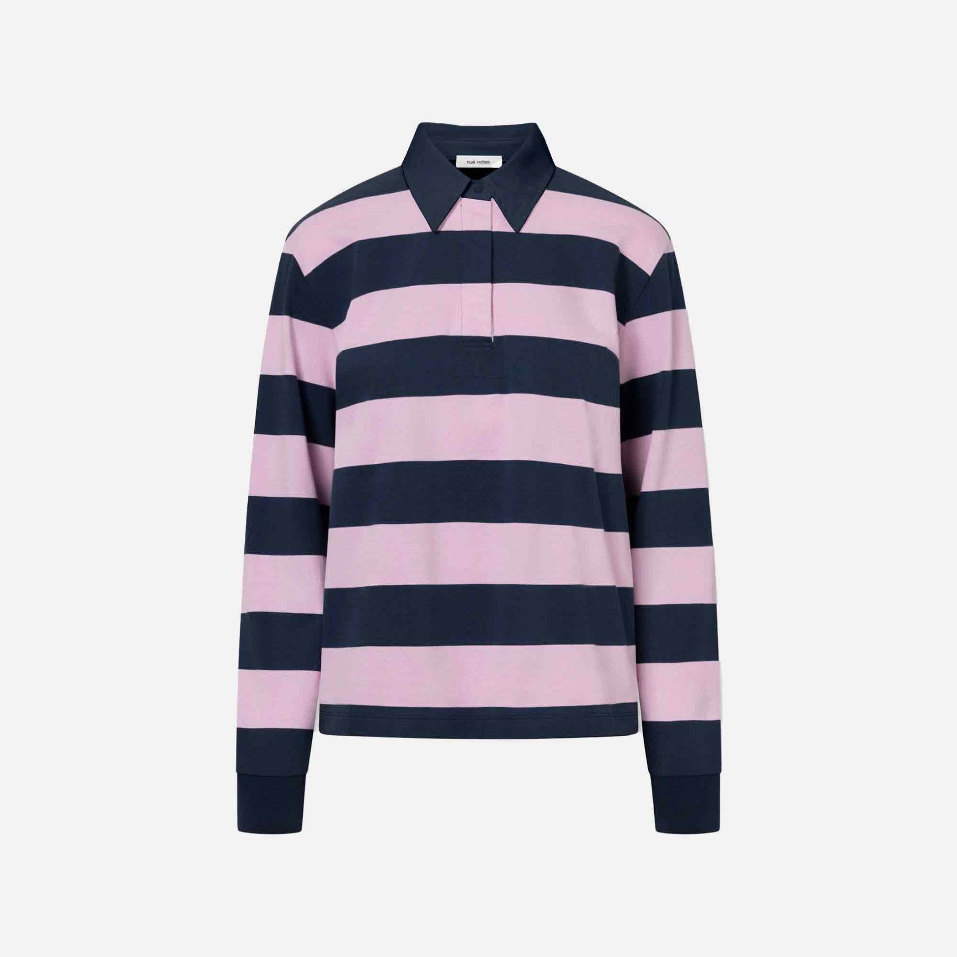 Bratislava Poloshirt Navy/Pink Stripe