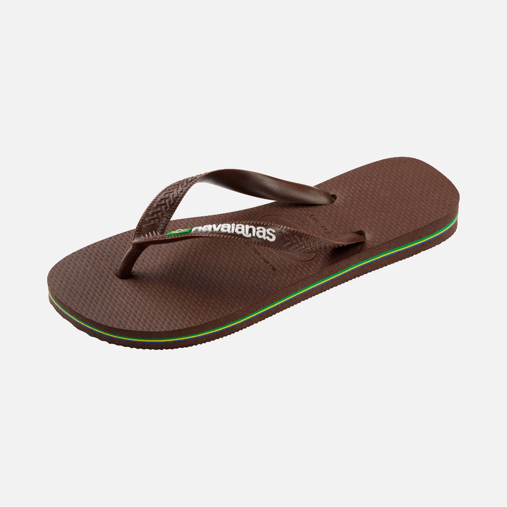 Brazil Logo Flip-Flops Brown/White