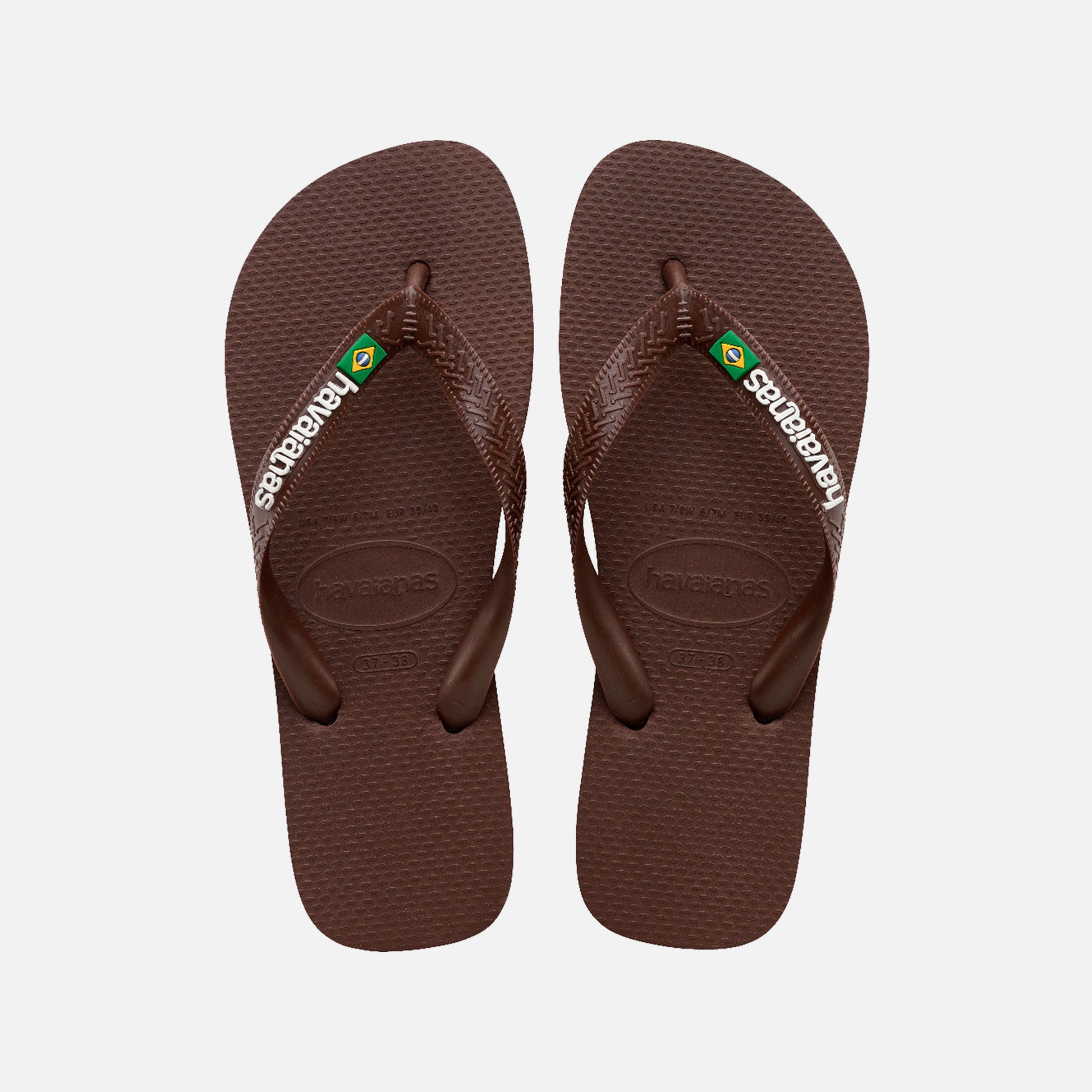 Brazil Logo Flip-Flops Brown/White