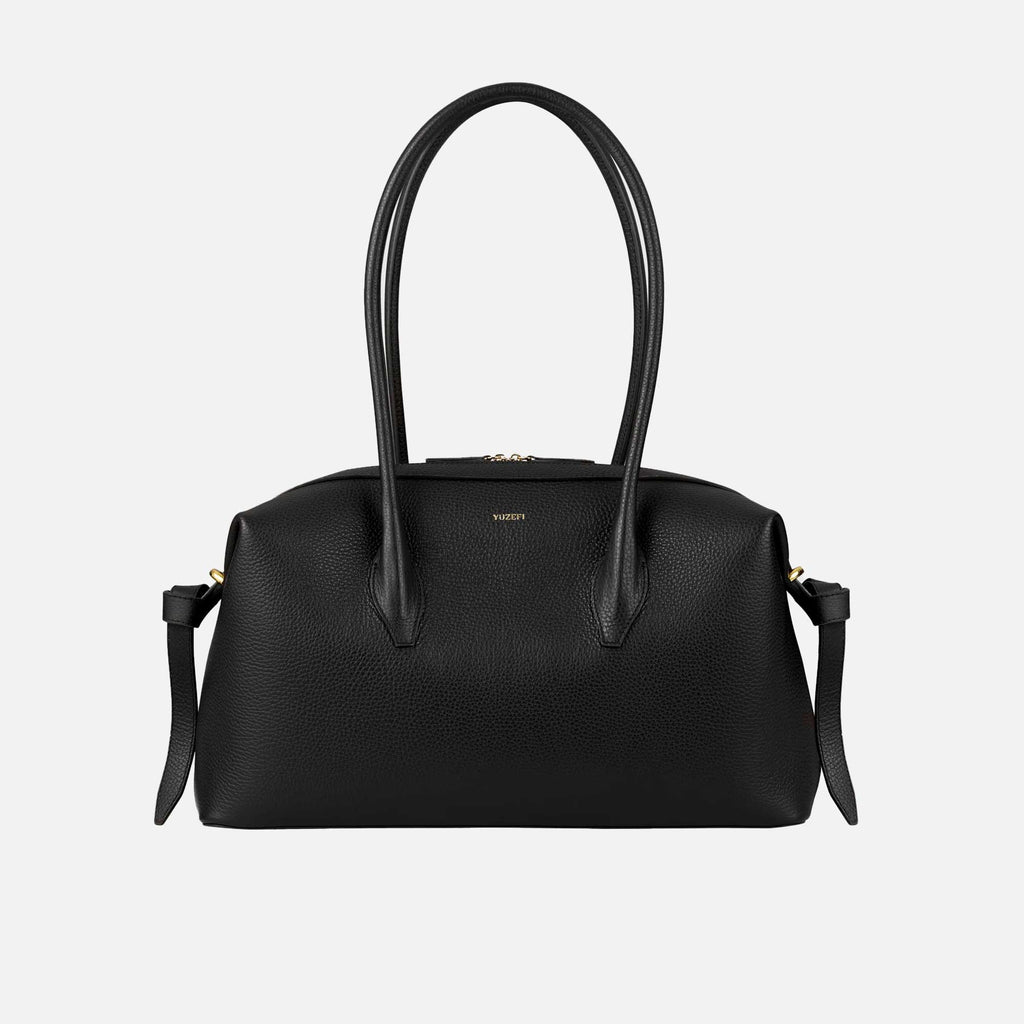Brioche Duffle Bag Grained Leather Black