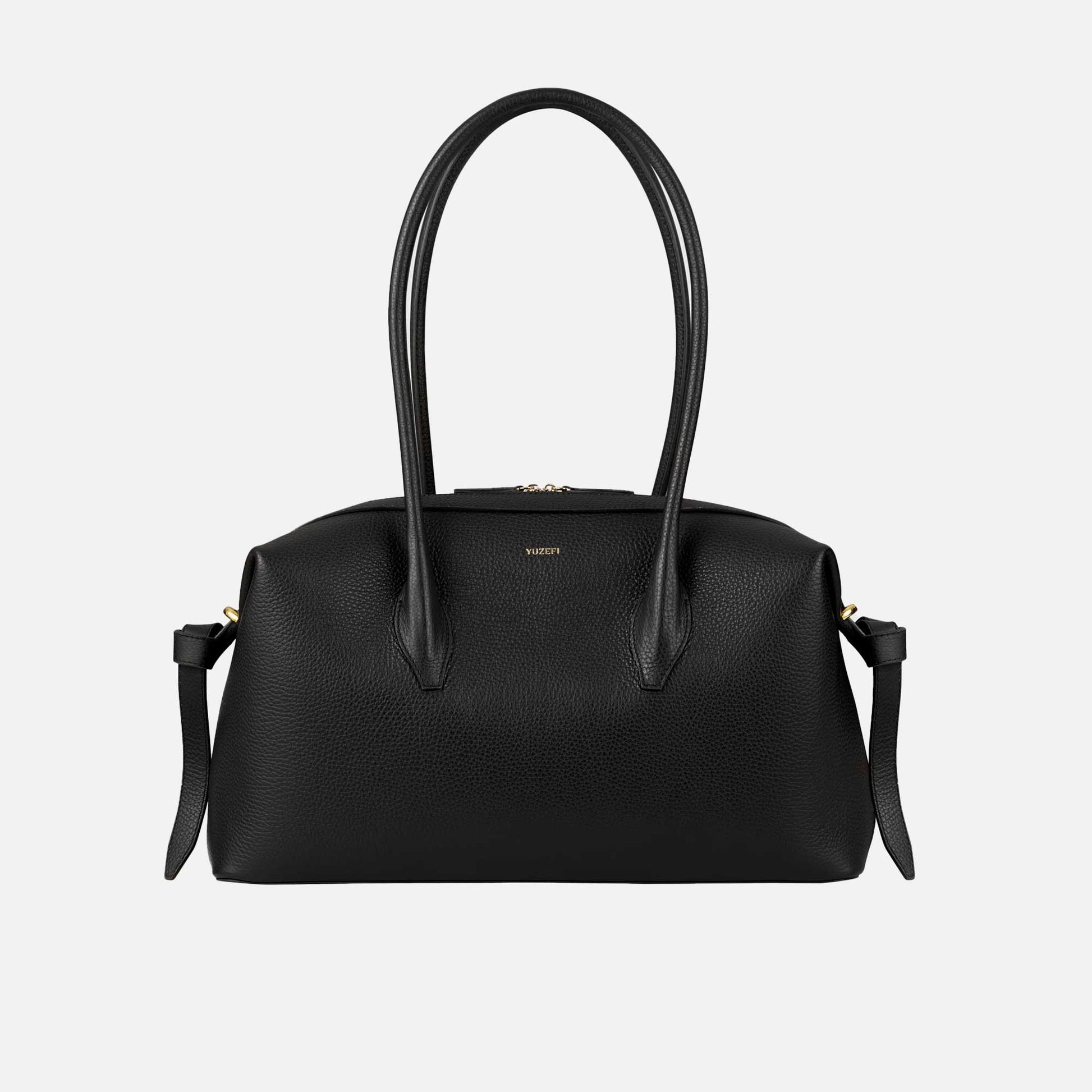 Brioche Duffle Bag Grained Leather Black