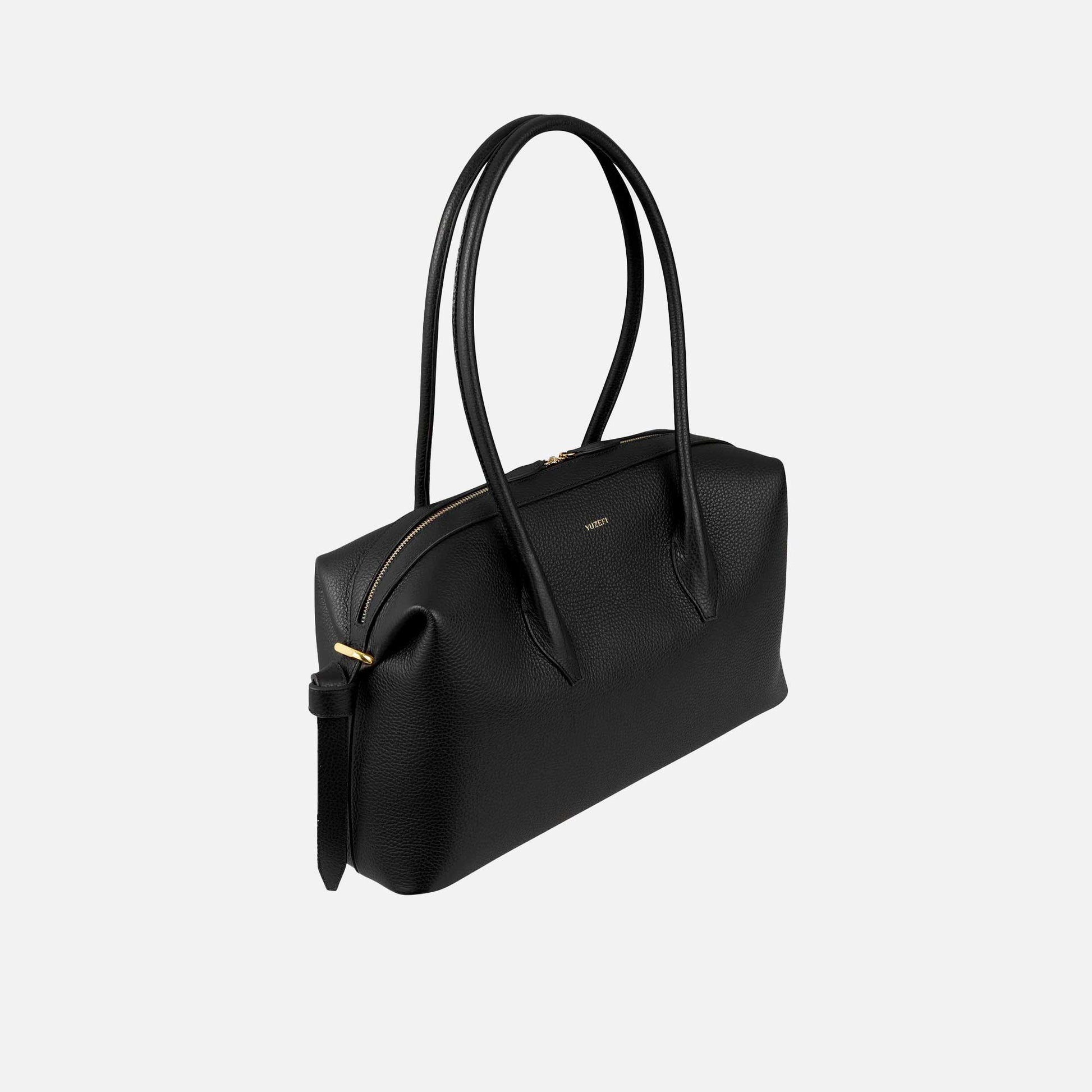 Brioche Duffle Bag Grained Leather Black