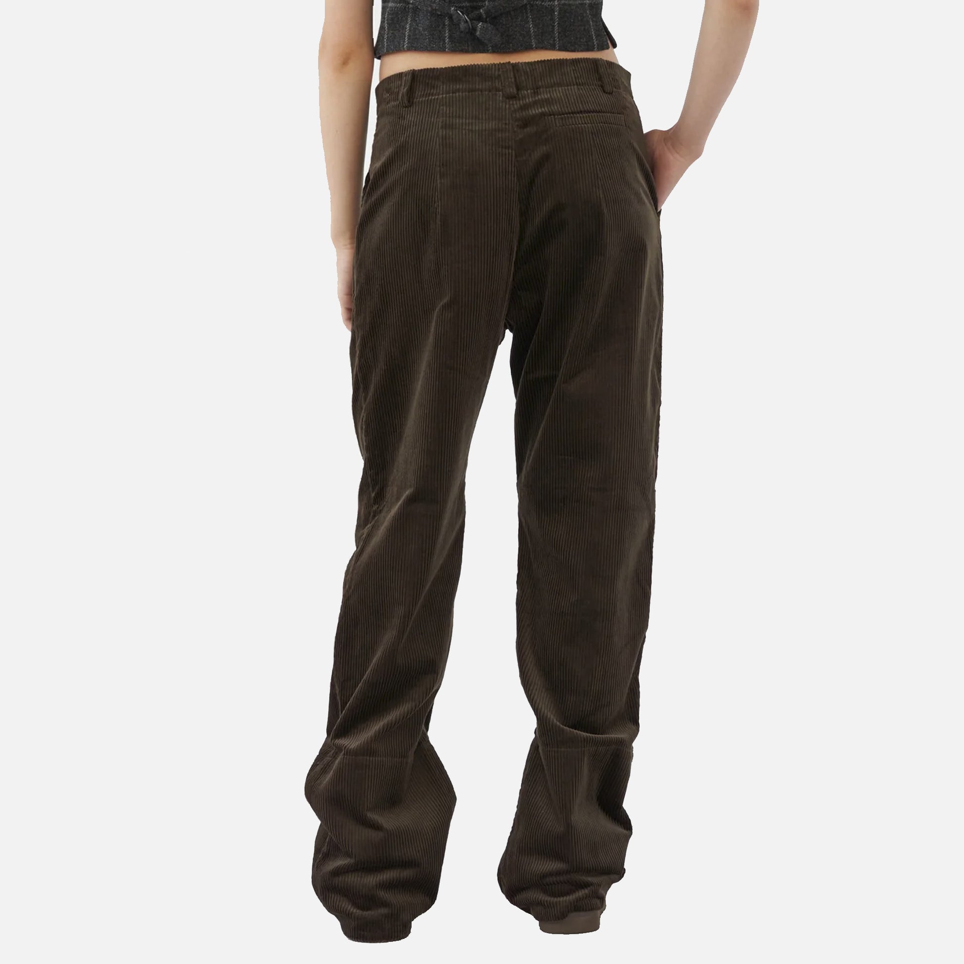 Corduroy Box Trousers Brown