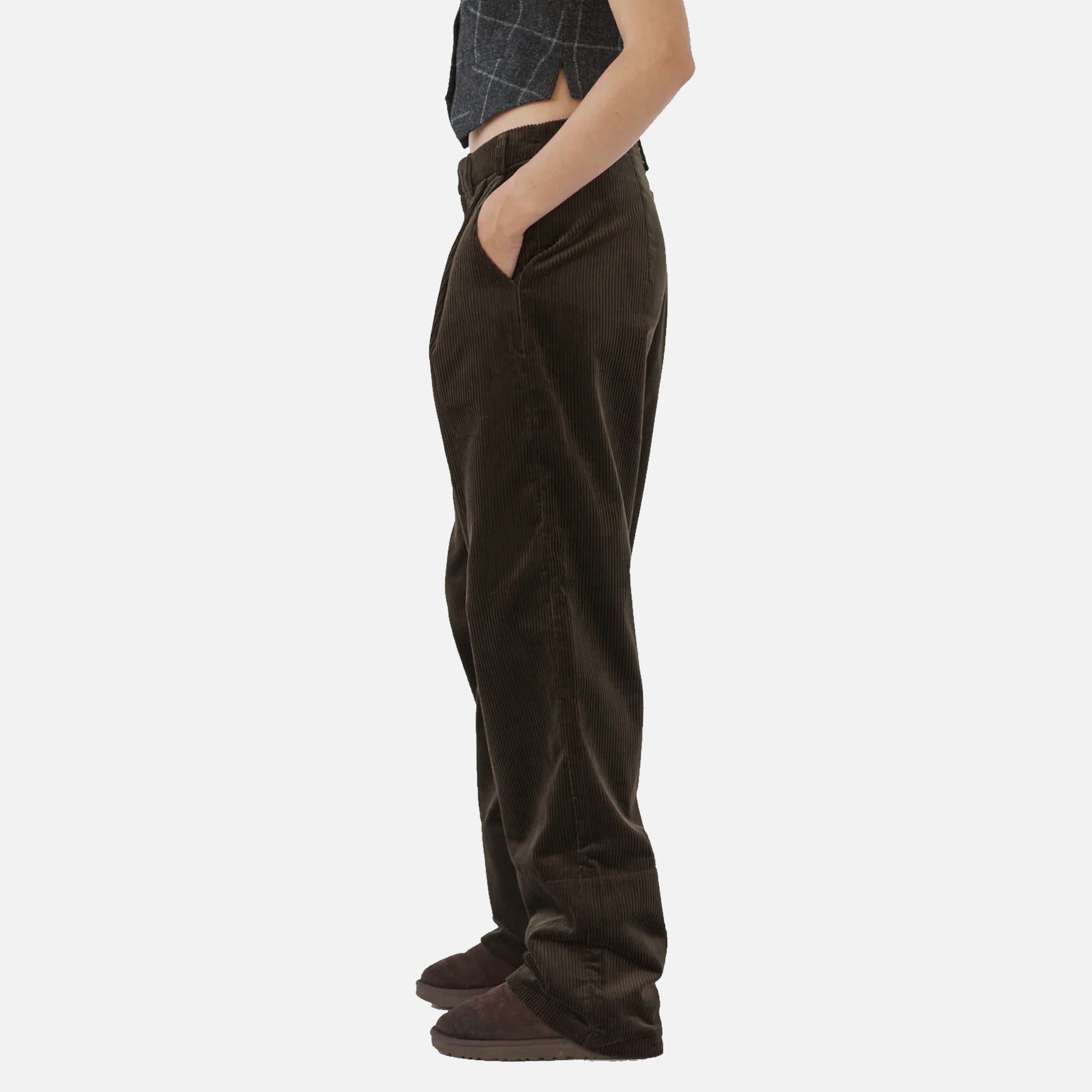 Corduroy Box Trousers Brown