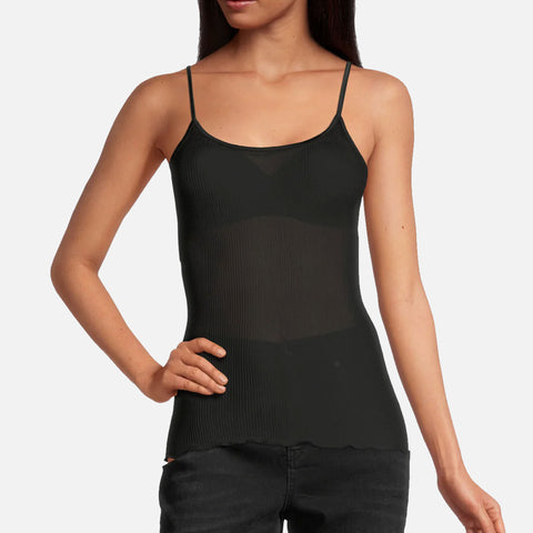 Cami Top Silk Rib Black
