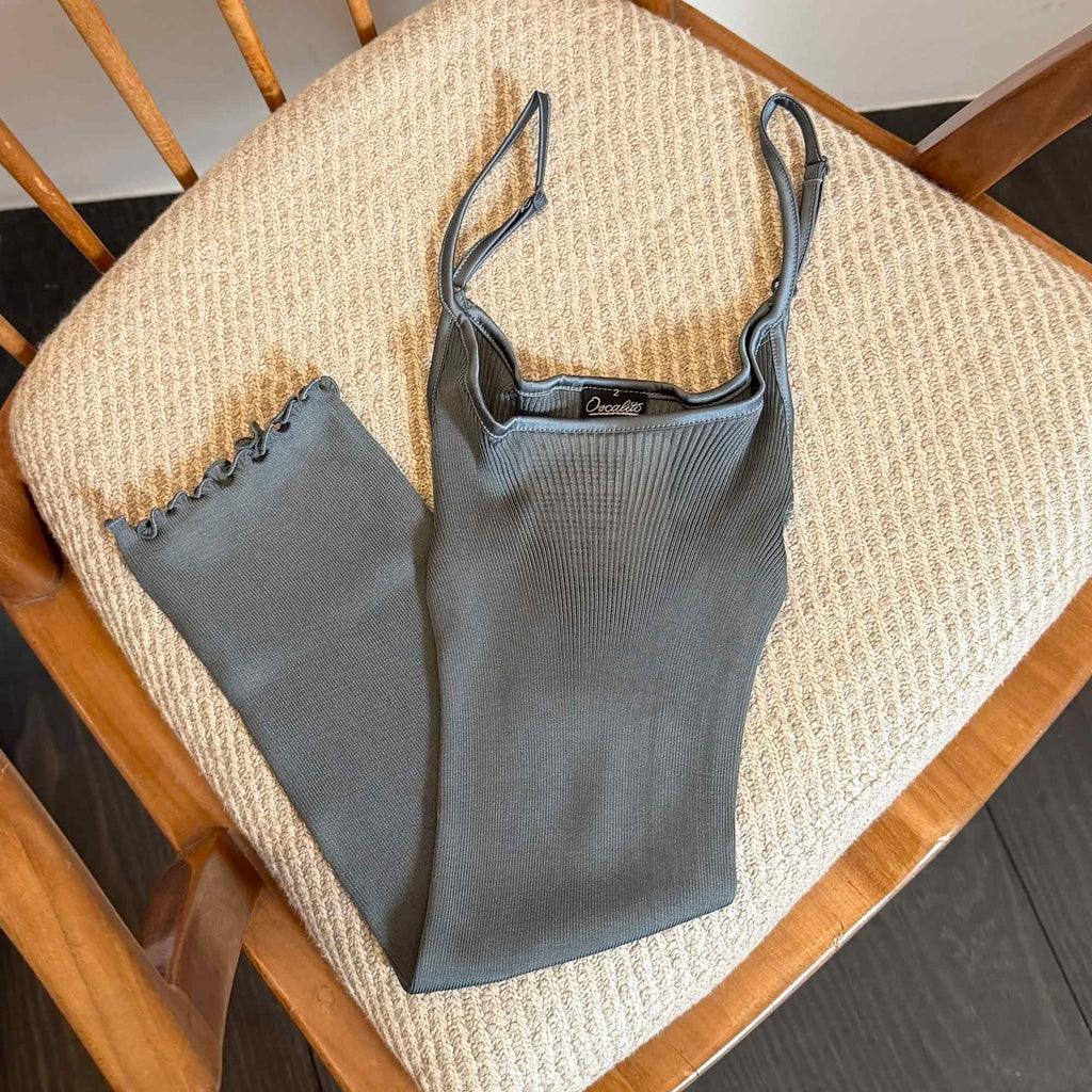 Cami Top Silk Rib Dusty Blue