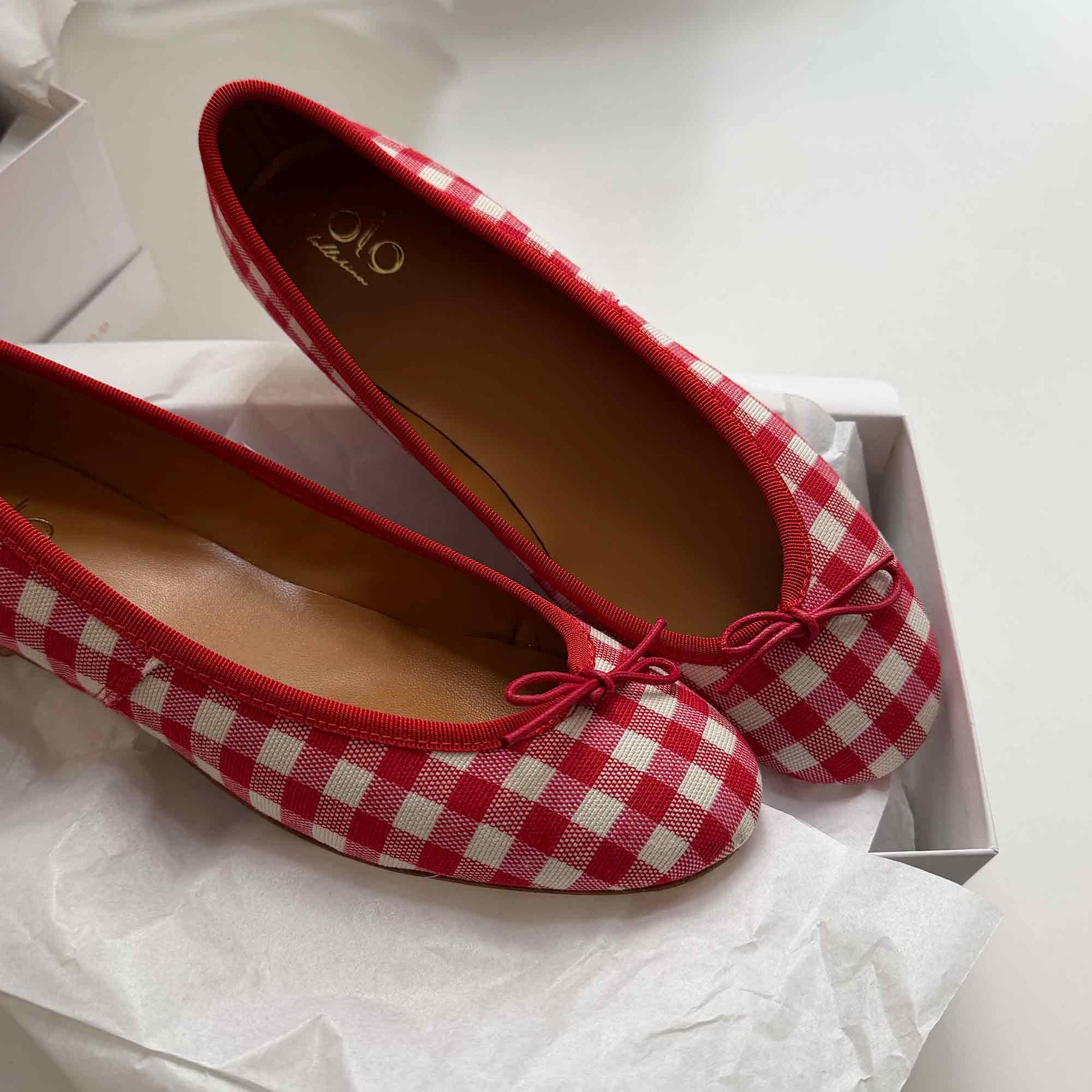 Capri Ballerina Check Rosso